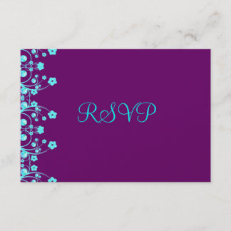 Allison Rachel Purple Turquoise RSVP Postcard