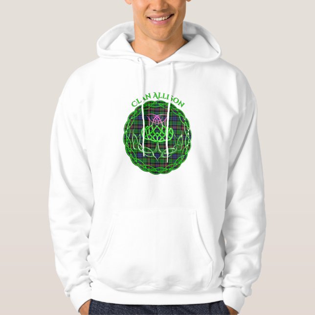 Allison Scottish Tartan Celtic Thistle Hoodie (Front)
