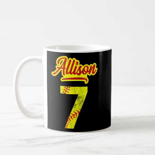 Allison Softball No 7 Jersey Number 7 Catcher  P Coffee Mug