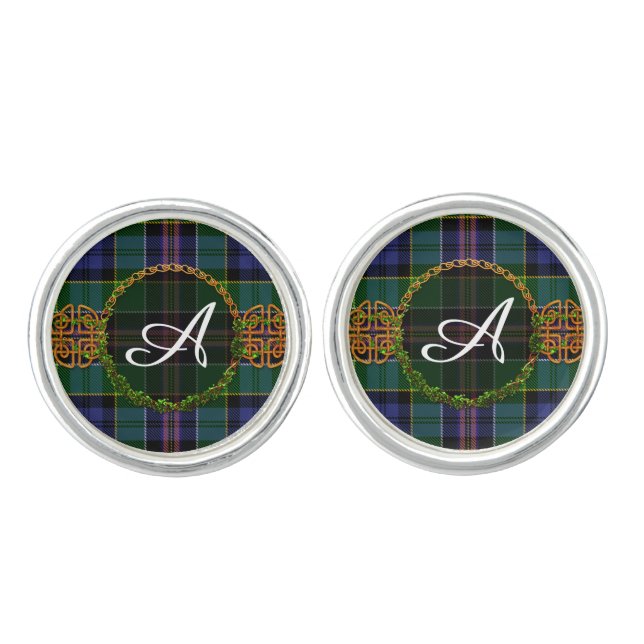 Allison Tartan And Monogram Cufflinks (Front)