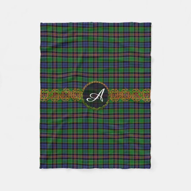Allison Tartan And Monogram Fleece Blanket (Front)