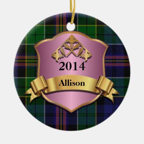 Allison Tartan Plaid Custom ornament