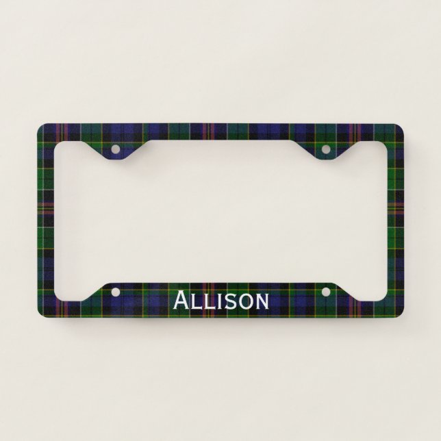 Allison Tartan Plaid License Plate Frame (Front)