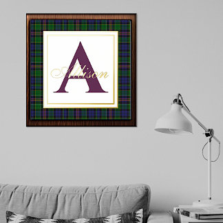 Allison Tartan Plaid Monogram Foil Prints