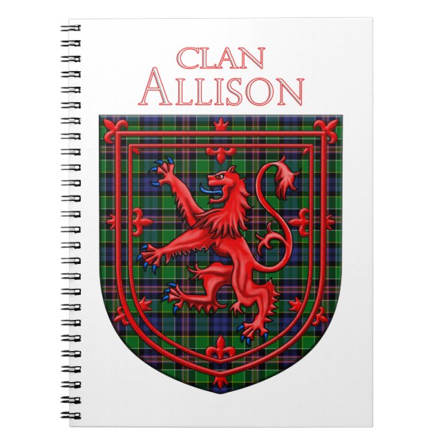 Allison Tartan Scottish Plaid Lion Rampant Notebook (Front)
