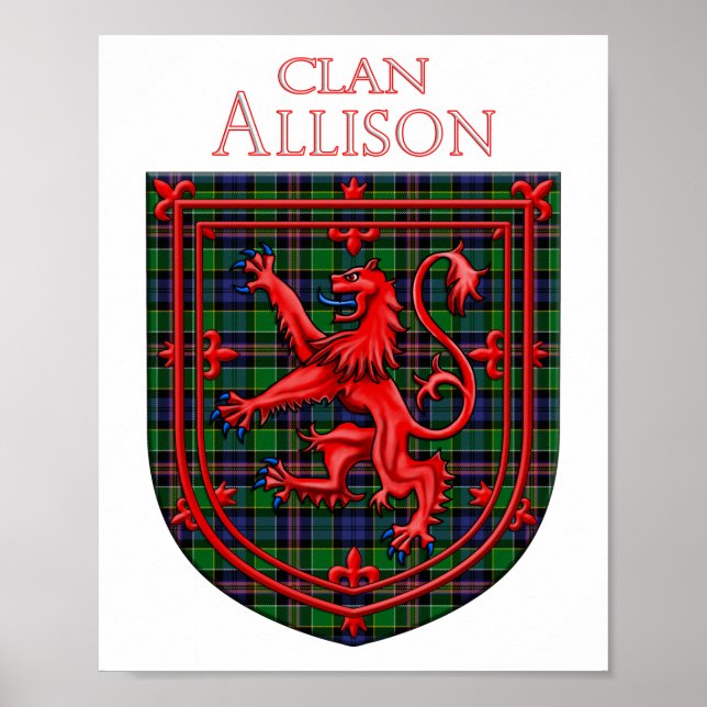 Allison Tartan Scottish Plaid Lion Rampant Poster (Front)