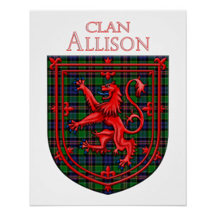 Allison Tartan Scottish Plaid Lion Rampant Poster