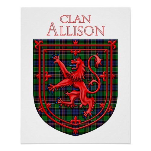 Allison Tartan Scottish Plaid Lion Rampant Poster