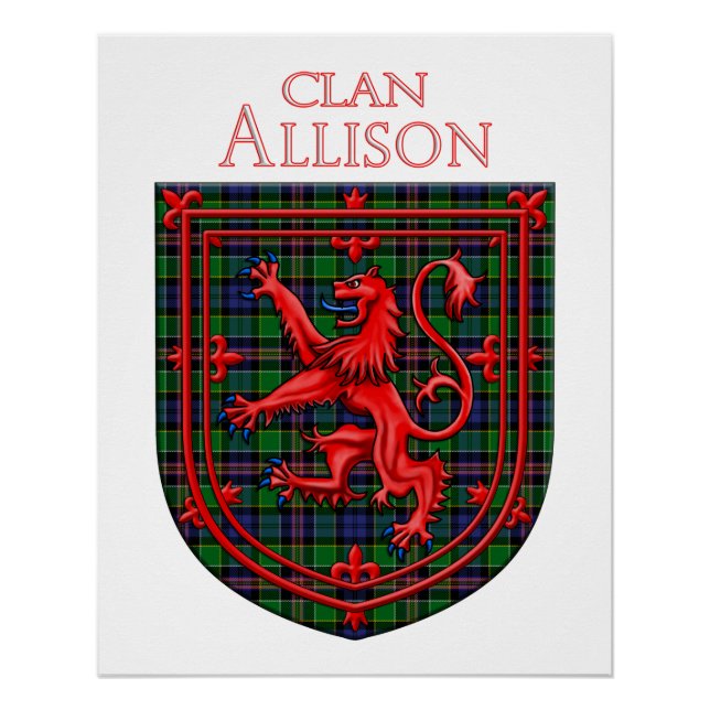 Allison Tartan Scottish Plaid Lion Rampant Poster (Front)