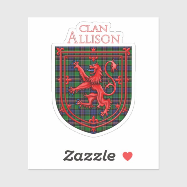 Allison Tartan Scottish Plaid Lion Rampant Sticker (Sheet)