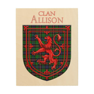 Allison Tartan Scottish Plaid Lion Rampant Wood Wall Art