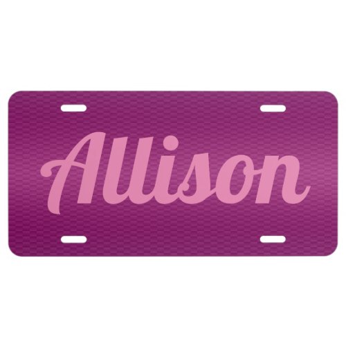 Allisons Faux Carbon Fibre License Plate