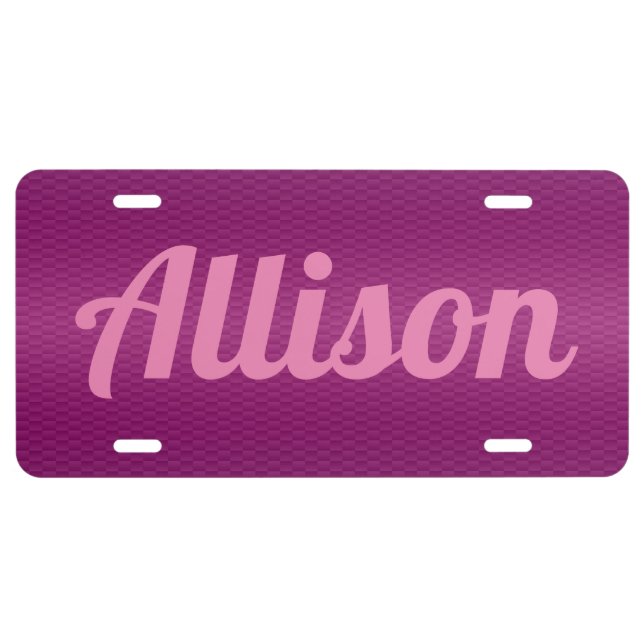 Allison's Faux Carbon Fibre License Plate (Front)