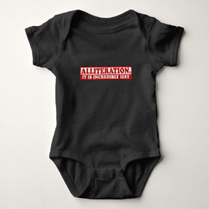 Alliteration funny creative writing baby bodysuit