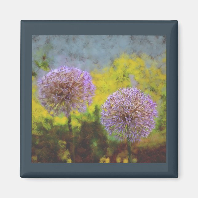 Allium Afternoon Garlic Bluish Gray Refrigerator Magnet (Front)