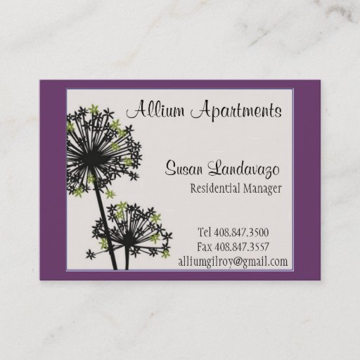 Customizable Allium Business Card