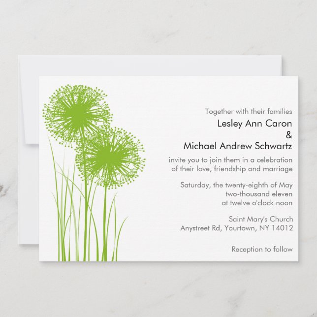 Allium in the Grass Wedding Invitation (Front)