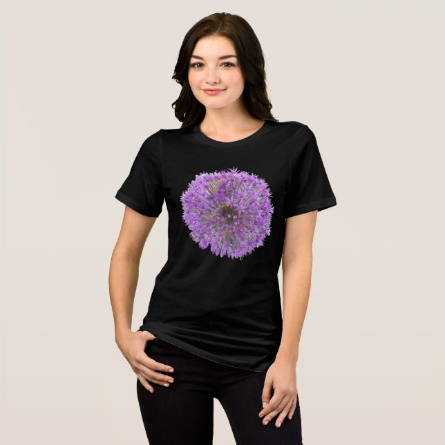 Allium Purple Round Flower App. T-Shirt Tri-Blend Shirt (Front Full)