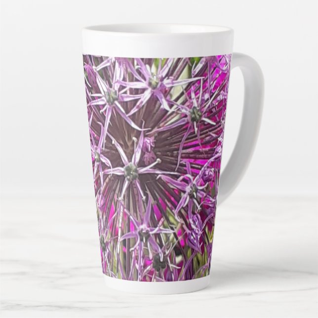 Allium & Summer Flowers  Latte Mug (Right Angle)