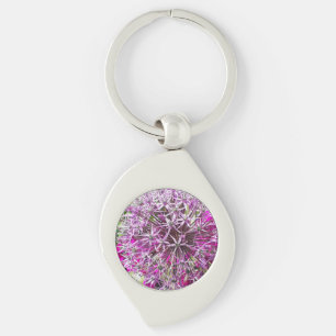 Allium & Summer Flowers Metal Keychain