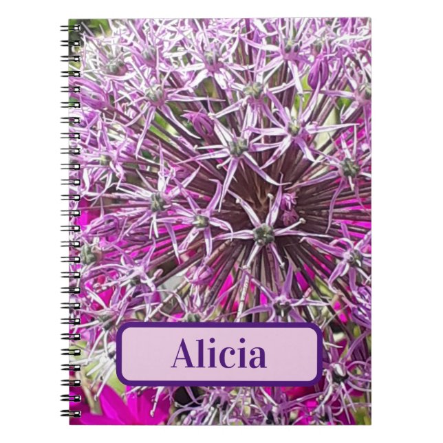 Allium & Summer Flowers Personalized Notebook (Front)