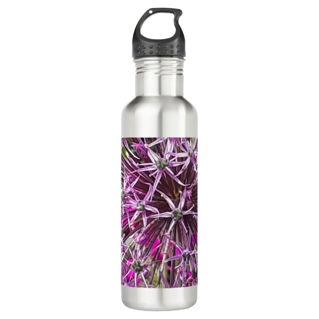 Allium & Summer Flowers  Stainless Steel Water Bottle (Front)
