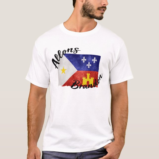 Allons Brandon Louisiana Acadiana Flag American US T-Shirt (Front)