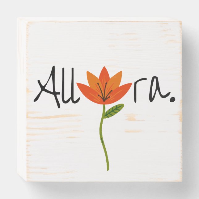 Allora with Lily Wooden Box Sign (Front Horizontal)