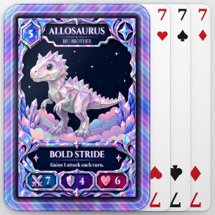 Allosaurus Dinosaur, Rainbow Foil Art Poker Cards