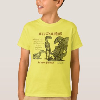 Allosaurus My Inner Dinosaur Kids Shirt Greg Paul by Eonepoch at Zazzle