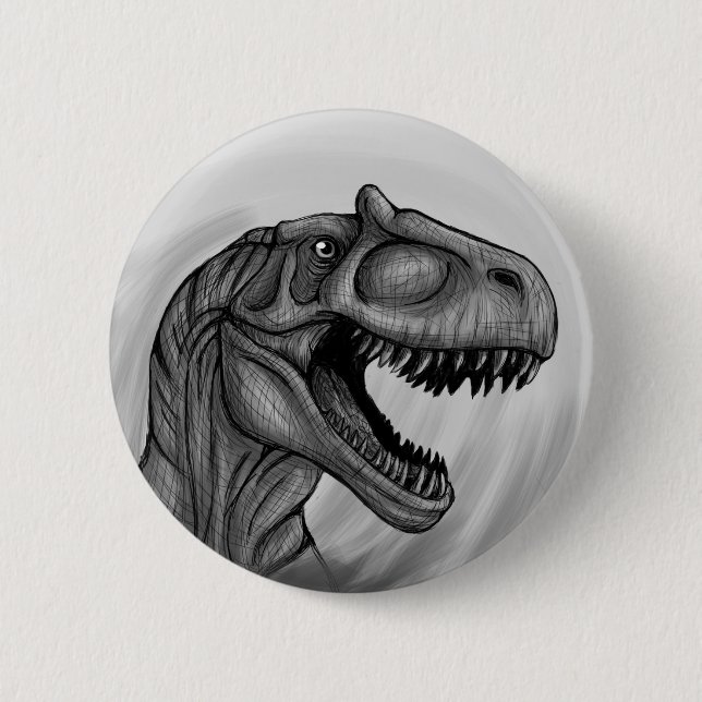 Allosaurus Sketch Button (Front)