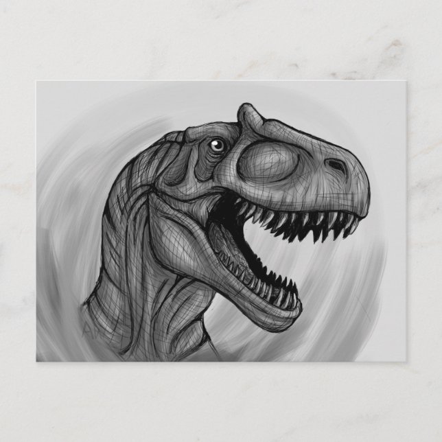 Allosaurus Sketch Postcard (Front)