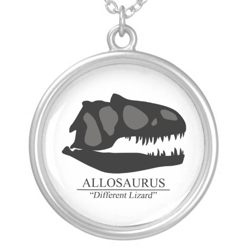 Allosaurus Skull Silver Plated Necklace