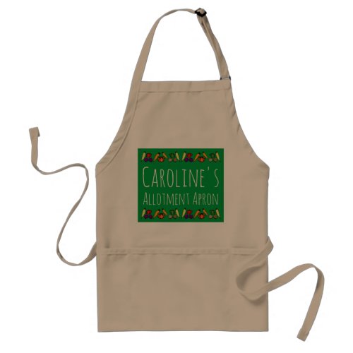 Allotment Apron with vegetables personalised Adult Apron