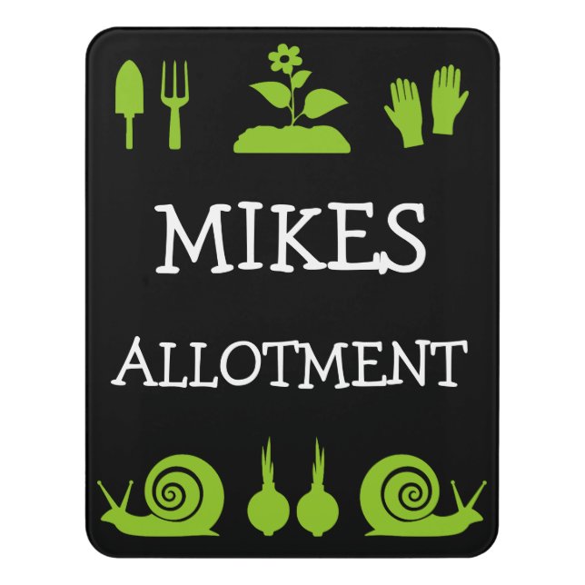 Allotment Gardening Door Sign (Contemporary Vert)