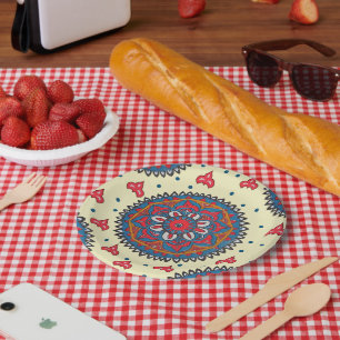 allover design paper plates