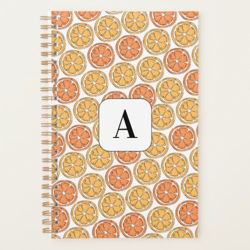 Allover Fruit Orange Slices Print Initial Planner