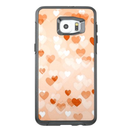 Allover hearts,peach OtterBox samsung galaxy s6 edge plus case