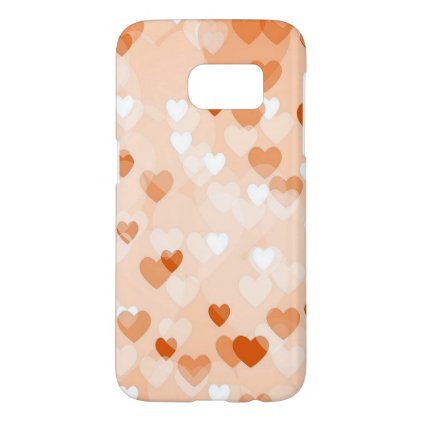 Allover hearts,peach samsung galaxy s7 case