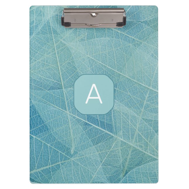 Allover Leaf Print Initial Clipboard (Front)