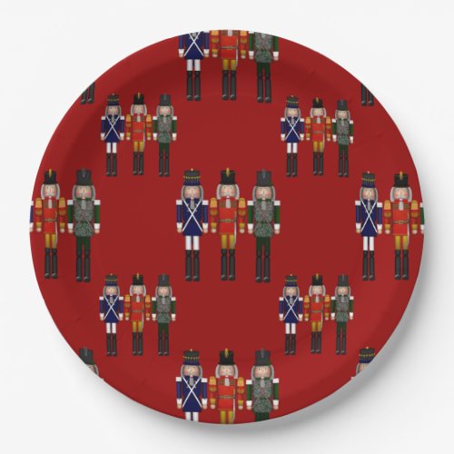Allover Nutcrackers Red_Paper Party Plates
