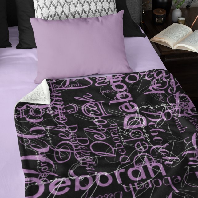Allover Personalized Typography Blanket for Her (Creator Uploaded)