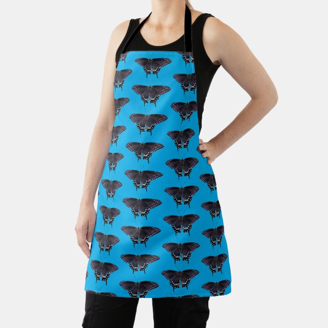 Allover Print Apron Black Swallowtail (Insitu)