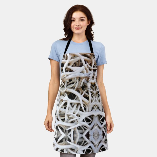 Allover Print Apron Elk Antlers (Worn)