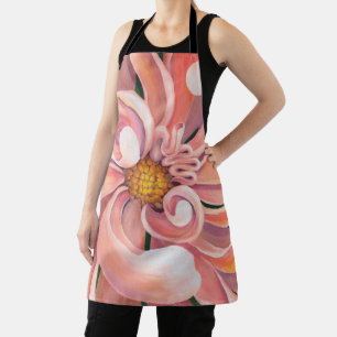 Allover Print Apron Peach Dahlia