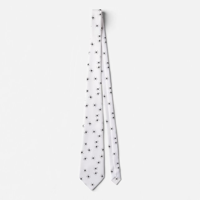 Allover Spiders Halloween Neck Tie (Front)