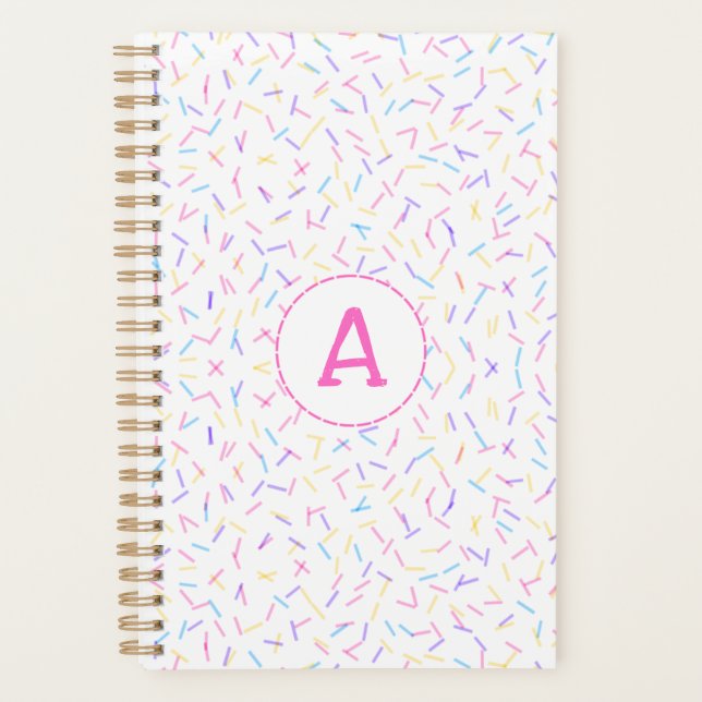 Allover Sprinkles Pink Multi Initial Planner (Front)
