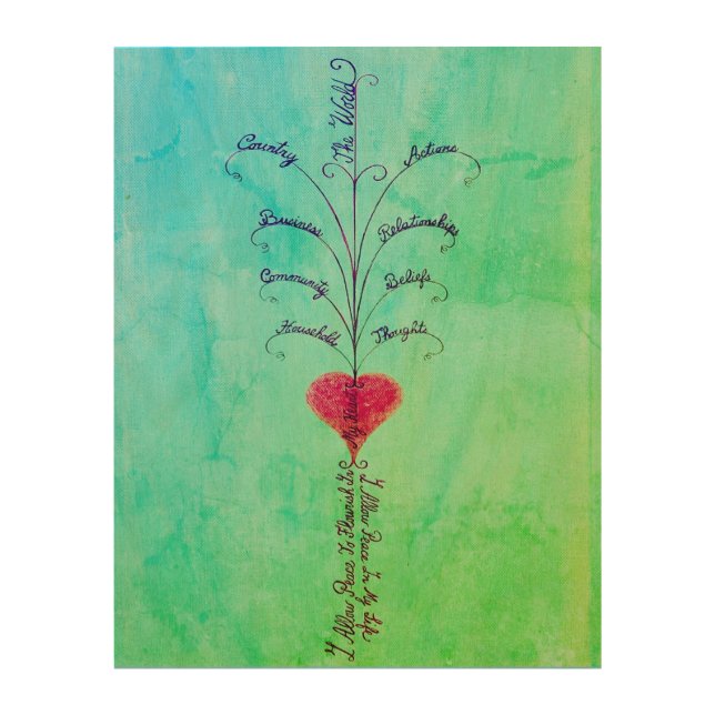 Allow Peace Affirmation Wood Wall Art (Front)