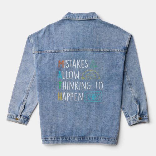 Allow Thinking To Happen Funny Math Back To School Denim Jacket