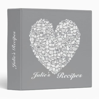 Alloy Gray & White Bridal Shower Recipe Binder